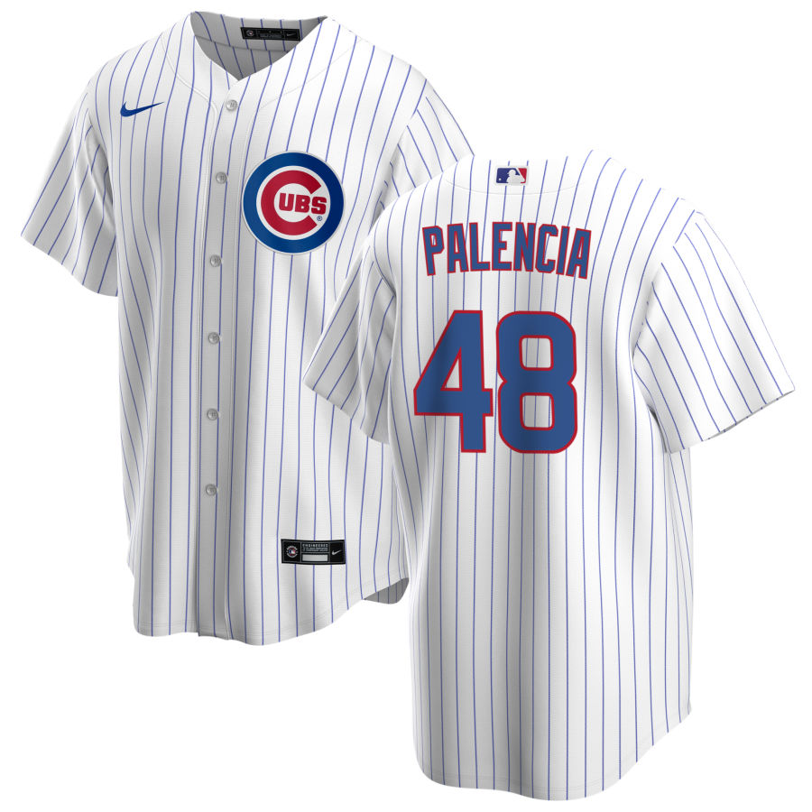 NIKE Men's Daniel Palencia Chicago Cubs Premium Twill White Home Replica Jersey Official Team Jersey Sports Fan Apparel Official MLB Team Jersey Baseb