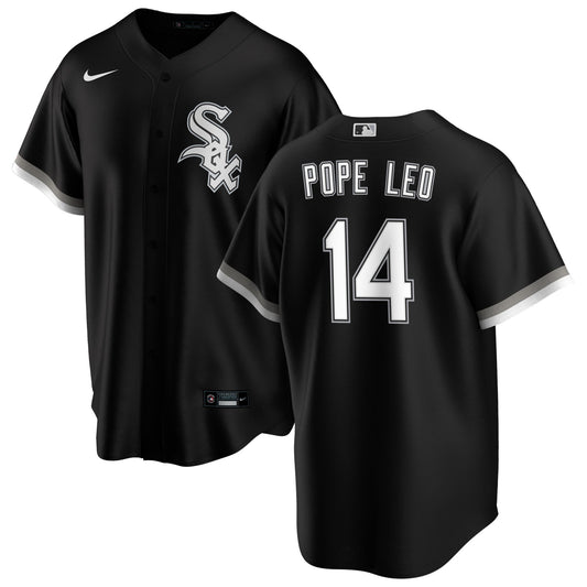 Pope Leo #14 Chicago White Sox NIKE Replica Men's Alternate Black Premium Twill Jersey Official Team Jersey Sports Fan Apparel Official MLB Team Jerse
