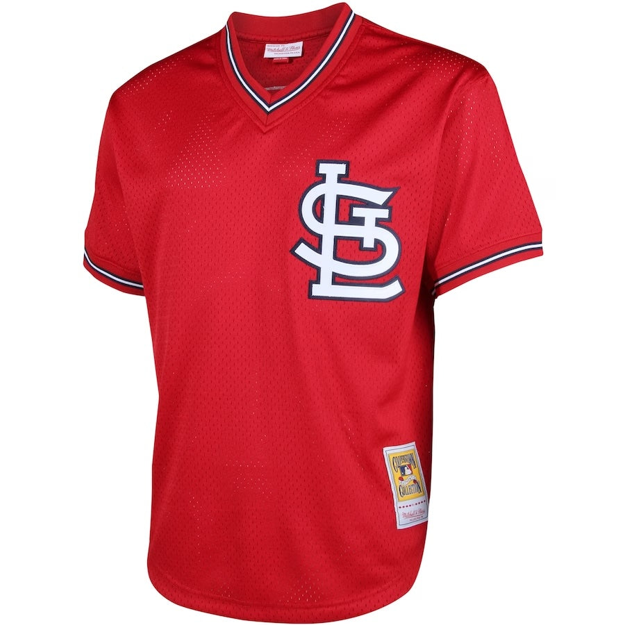 Men's Mitchell & Ness Ozzie Smith 1996 St. Louis Cardinals Batting Practice Cooperstown Jersey Official Team Jersey Sports Fan Apparel Official MLB Te