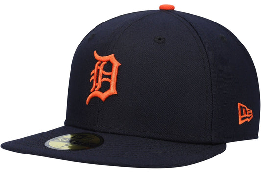 Men's Detroit Tigers New Era Navy Road Authentic Collection On-Field Logo 59FIFTY Fitted Hat Official Team Hat Sports Fan Cap Official MLB Team Hat Ba