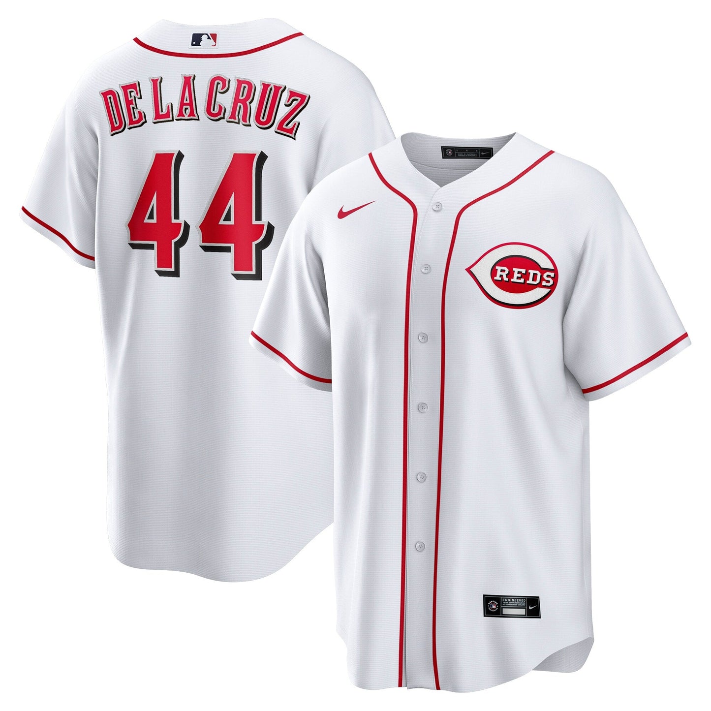 Men's Cincinnati Reds Elly De La Cruz Nike White Home Replica Jersey Official Team Jersey Sports Fan Apparel Official MLB Team Jersey Baseball Fan App