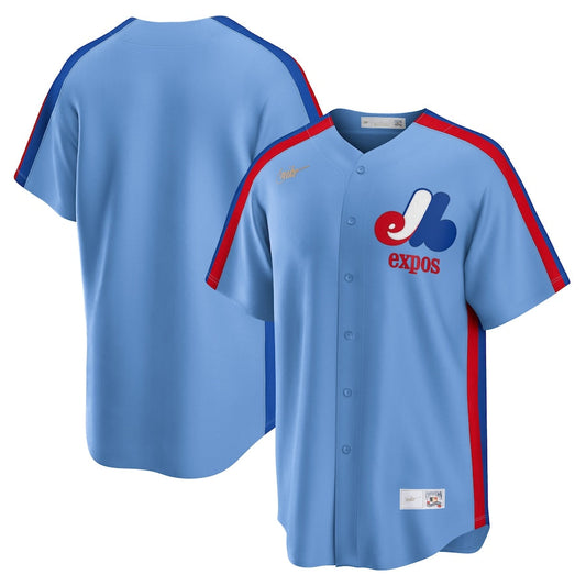 Men's Montreal Expos Nike Light Blue Road Cooperstown Collection Team Jersey Official Team Jersey Sports Fan Apparel Official MLB Team Jersey Baseball
