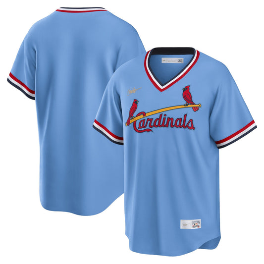 Men's St. Louis Cardinals Nike Light Blue Road Cooperstown Collection Team Jersey Official Team Jersey Sports Fan Apparel Official MLB Team Jersey Bas