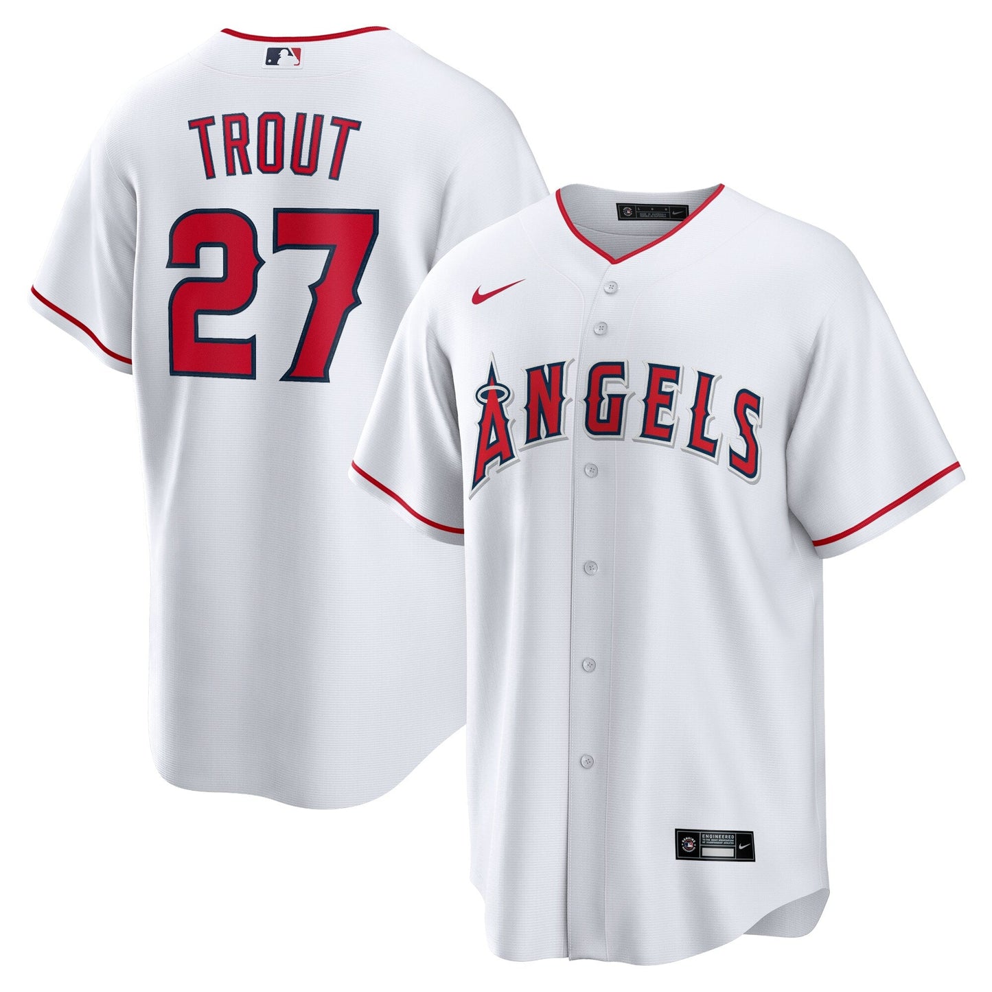 Men's Los Angeles Angels Mike Trout Nike White Home Replica Player Jersey Official Team Jersey Sports Fan Apparel Official MLB Team Jersey Baseball Fa