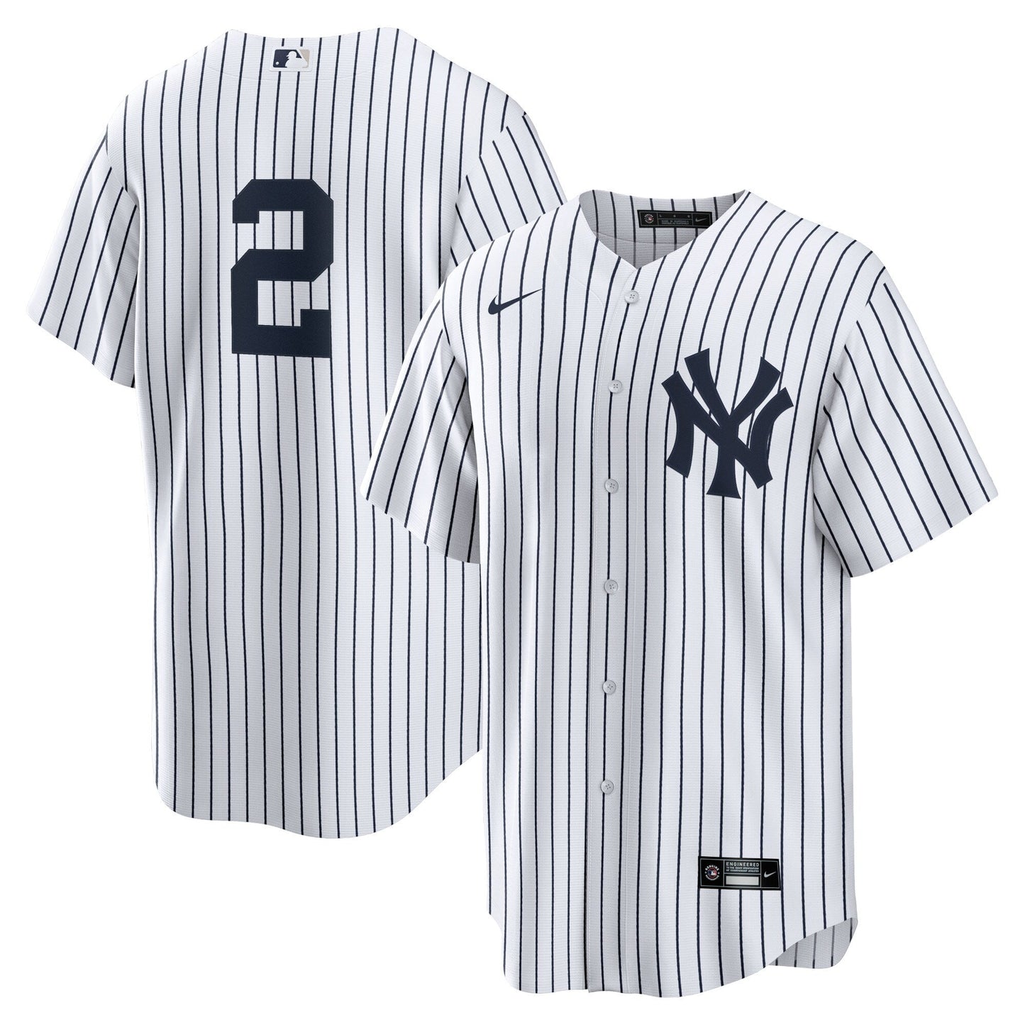 Men's Nike Derek Jeter #2 White New York Yankees Home Official Replica Player Jersey Official Team Jersey Sports Fan Apparel Official MLB Team Jersey