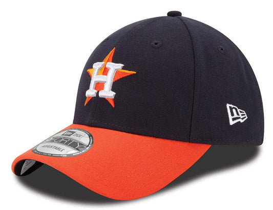 Houston Astros Men's New Era Navy/Orange Road League 9FORTY Adjustable Hat Official Team Hat Sports Fan Cap Official MLB Team Hat Baseball Fan Cap