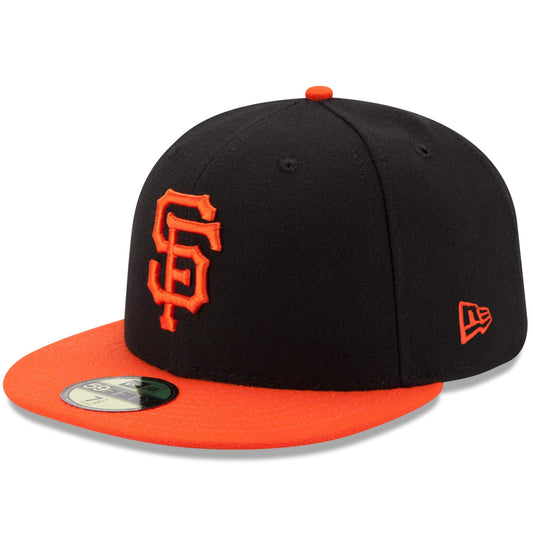 Men's San Francisco Giants New Era Black/Orange Alternate Game Authentic Collection On-Field 59FIFTY Fitted Hat Official Team Hat Sports Fan Cap Offic