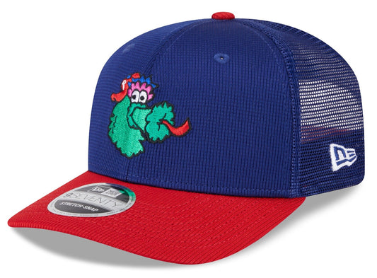 Philadelphia Phillies New Era Deep Blue/Red Batting Practice 9SEVENTY Trucker Hat Official Team Hat Sports Fan Cap Official MLB Team Hat Baseball Fan