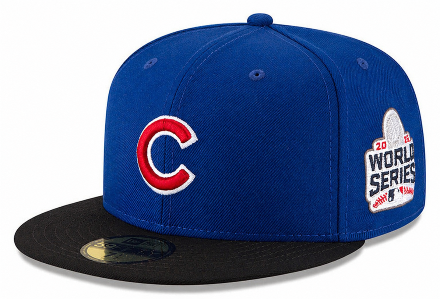 Chicago Cubs New Era 2016 World Series Wool 2 Tone Royal/Black 59FIFTY Fitted Hat Official Team Hat Sports Fan Cap Official MLB Team Hat Baseball Fan