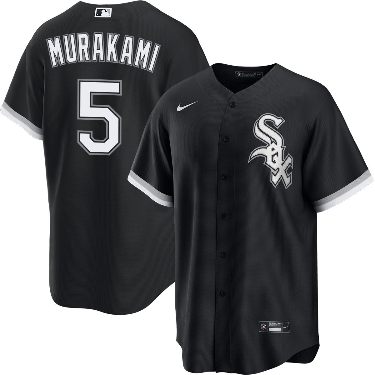 Men's Munetaka Murakami Chicago White Sox NIKE Premium Replica Black Alternate Jersey-Pro Tackle Twill Lettering Official Team Jersey Sports Fan Appar
