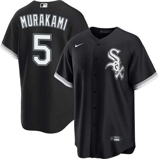 Men's Munetaka Murakami Chicago White Sox NIKE Premium Replica Black Alternate Jersey-Pro Tackle Twill Lettering Official Team Jersey Sports Fan Appar