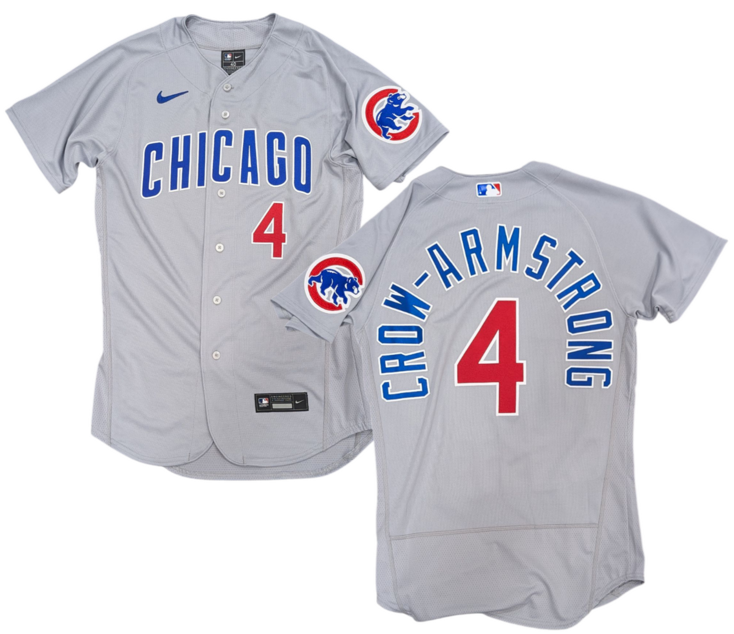 Men's Chicago Cubs Pete Crow-Armstrong Nike Road Gray Authentic Player Jersey Official Team Jersey Sports Fan Apparel Official MLB Team Jersey Basebal