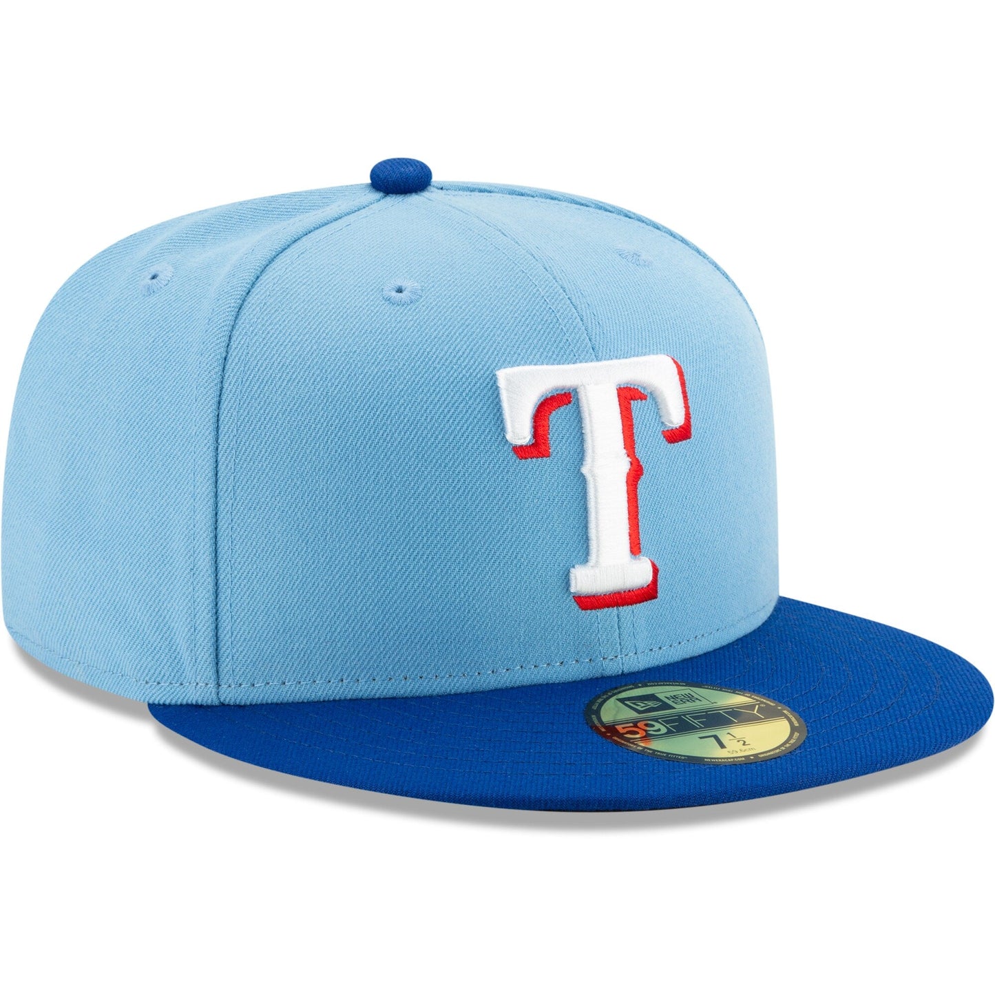 New Era Texas Rangers Light Blue/Royal On-Field Authentic Collection 59FIFTY Fitted Hat Official Team Hat Sports Fan Cap Official MLB Team Hat Basebal