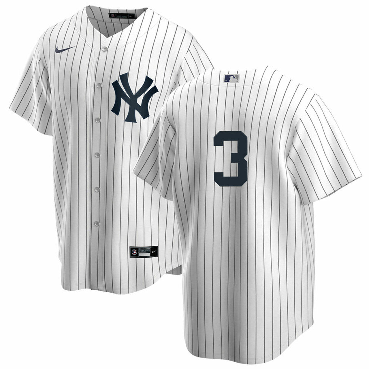 Men's Nike Babe Ruth #3 White New York Yankees Home Official Replica Player Jersey Official Team Jersey Sports Fan Apparel Official MLB Team Jersey Ba