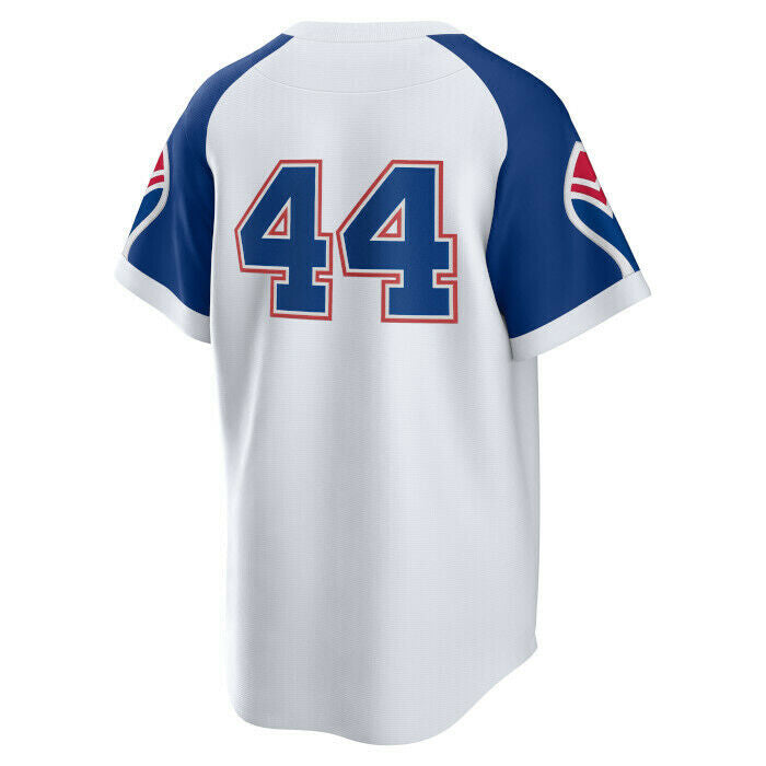 Nike Men's Atlanta Braves Hank Aaron Cooperstown Collection Home Replica Cool Base Jersey Official Team Jersey Sports Fan Apparel Official MLB Team Je