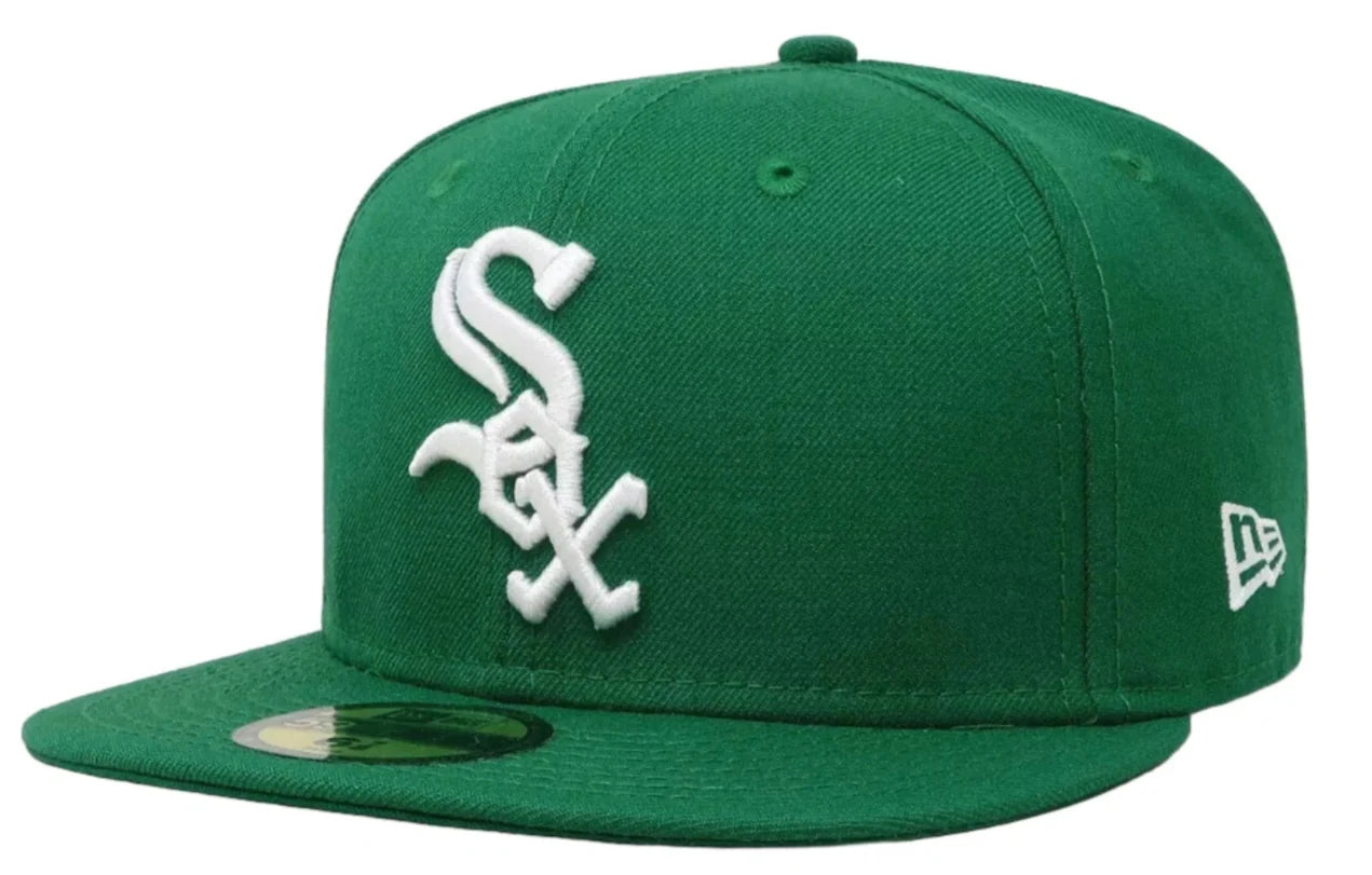 Chicago White Sox New Era Kelly Green Halfway To St. Patrick's Day 59FIFTY Fitted Hat Official Team Hat Sports Fan Cap Official MLB Team Hat Baseball