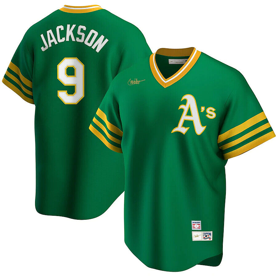 Reggie Jackson Oakland Athletics Nike Cooperstown Collection Player Jersey - Green Official Team Jersey Sports Fan Apparel Official MLB Team Jersey Ba