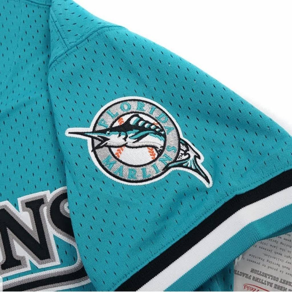Men's Florida Marlins Andre Dawson 1995 Mitchell & Ness Teal Fashion Cooperstown Collection Mesh Batting Practice Jersey Official Team Jersey Sports F