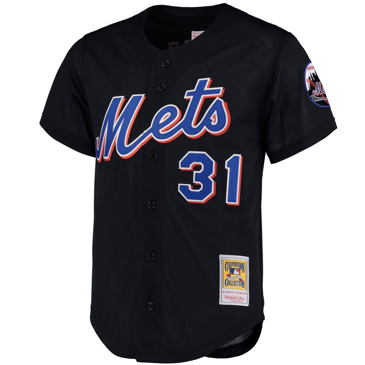 Men's New York Mets Mike Piazza Mitchell & Ness Black Cooperstown Collection Mesh Batting Practice Jersey Official Team Jersey Sports Fan Apparel Offi