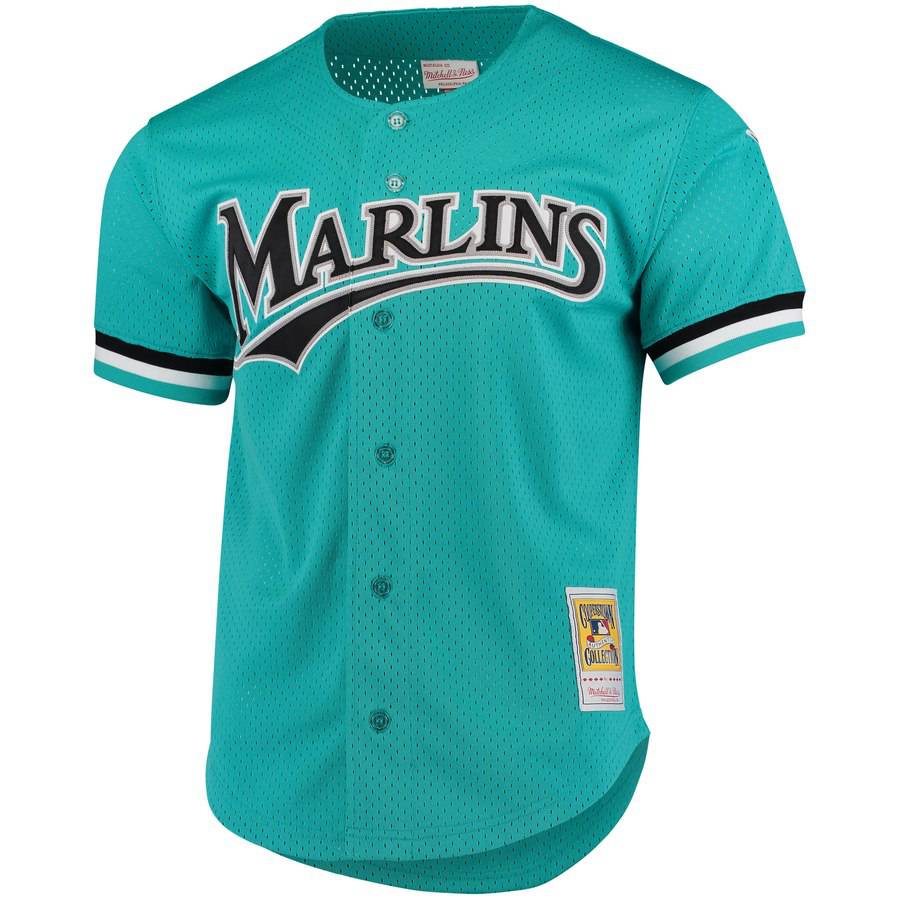 Men's Florida Marlins Andre Dawson 1995 Mitchell & Ness Teal Fashion Cooperstown Collection Mesh Batting Practice Jersey Official Team Jersey Sports F