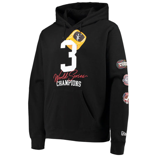 Mens Chicago White Sox New Era Black Count The Rings Pullover Hoodie MLB Fan Gear Popular Style