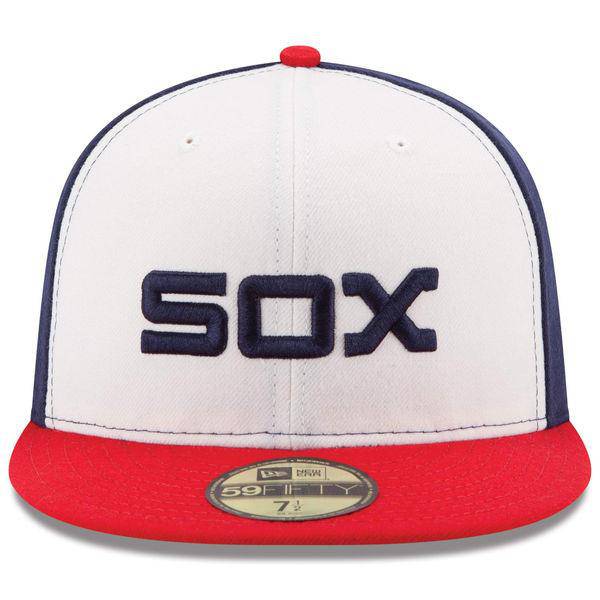 Men's Chicago White Sox New Era White/Red Authentic Collection On-Field Sunday Alternate 59FIFTY Fitted Hat Official Team Hat Sports Fan Cap Official