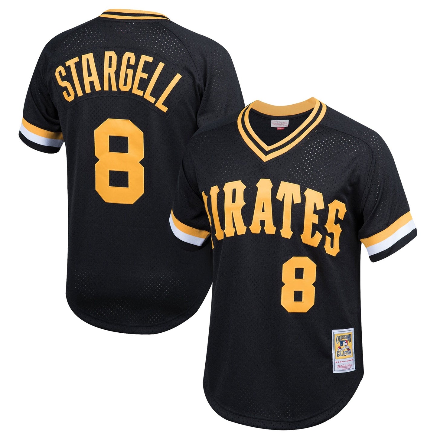 Youth Pittsburgh Pirates Willie Stargell & Ness Black Cooperstown Collection Mesh Batting Practice Jersey Official Team Jersey Sports Fan Apparel Offi