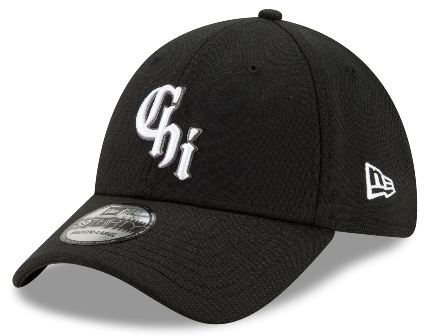 Men's Chicago White Sox New Era Black City Connect 39THIRTY Flex Hat Official Team Hat Sports Fan Cap Official MLB Team Hat Baseball Fan Cap