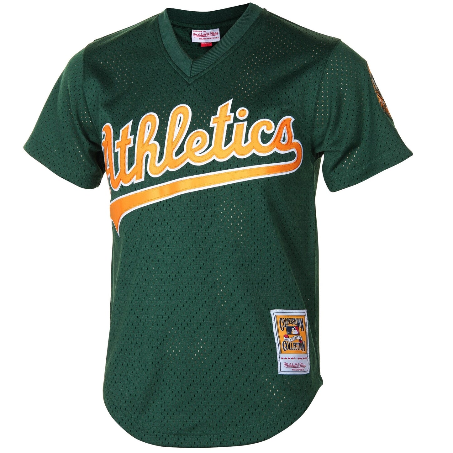Men's Oakland Athletics Rickey Henderson 1998 Mitchell & Ness Green Cooperstown 1987 Mesh Batting Practice Jersey Official Team Jersey Sports Fan Appa