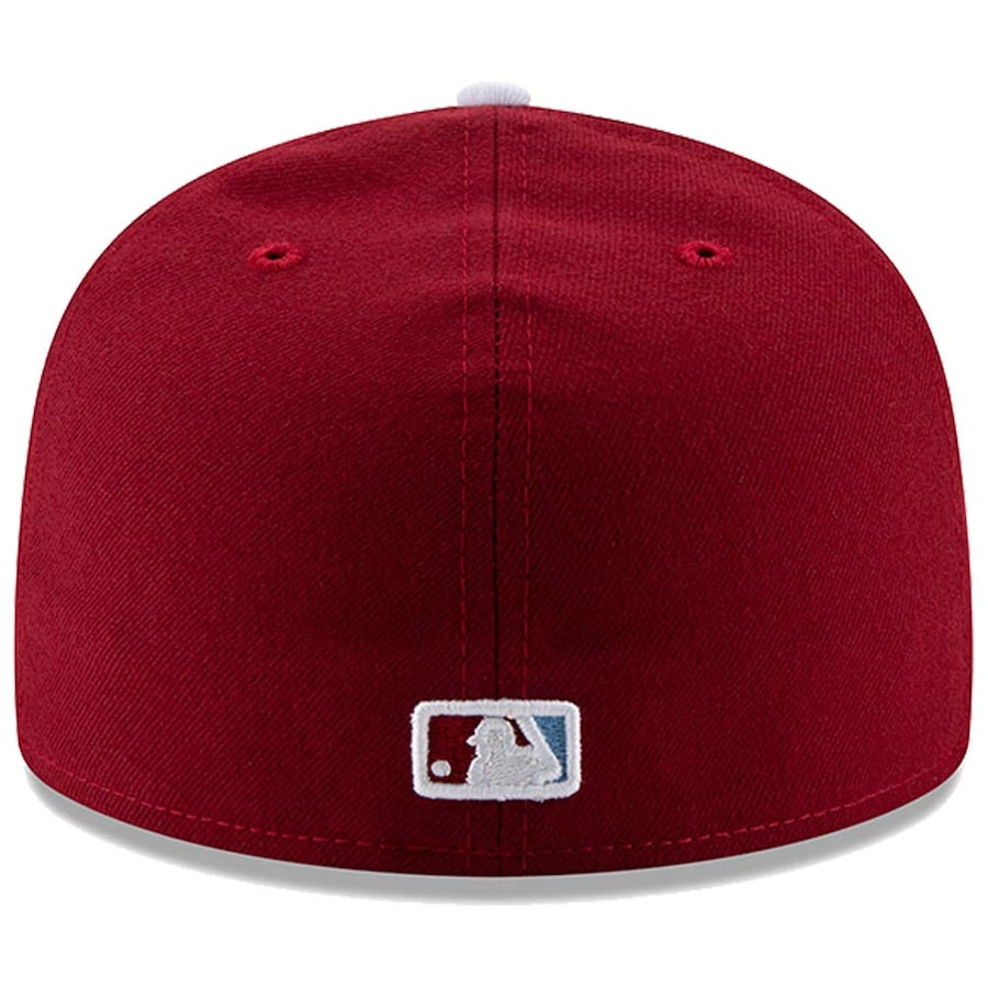 Men's Philadelphia Phillies New Era Maroon Alternate 2 Authentic Collection On-Field 59FIFTY Fitted Hat Official Team Hat Sports Fan Cap Official MLB