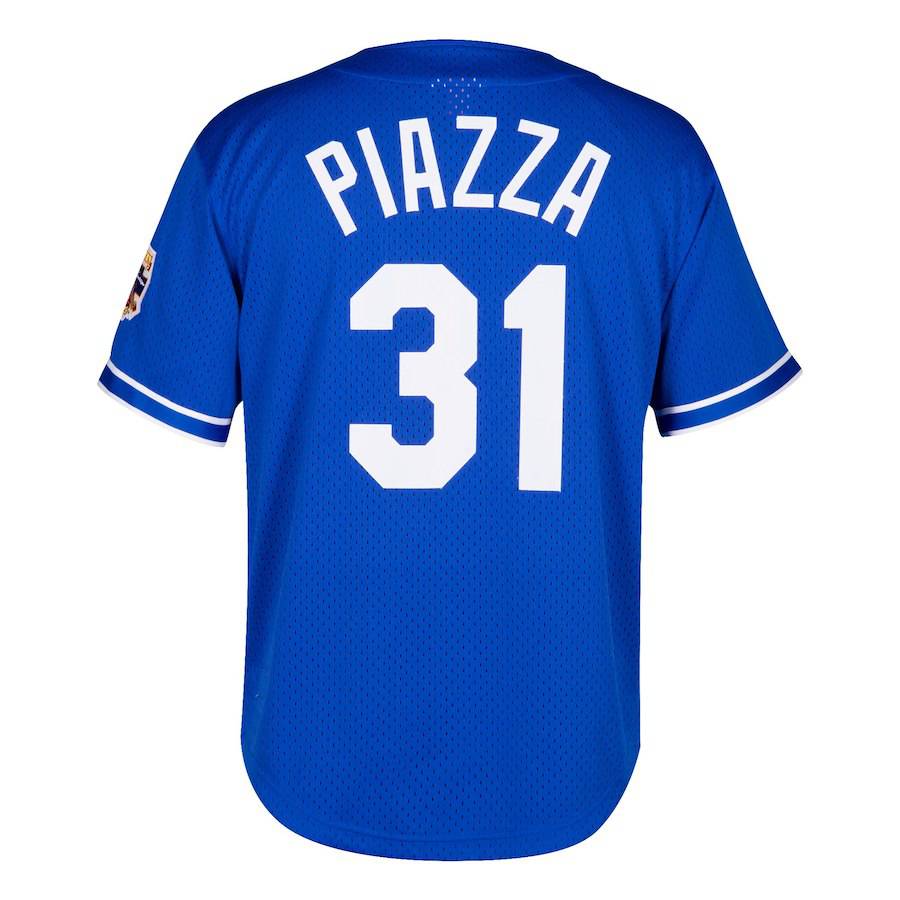 Men's Los Angeles Dodgers Mike Piazza Mitchell & Ness Royal Cooperstown Collection Mesh Batting Practice Jersey Official Team Jersey Sports Fan Appare