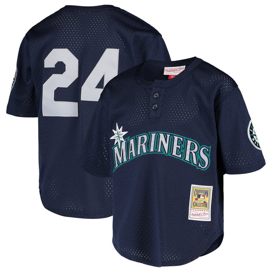 Youth Seattle Mariners Ken Griffey Jr. Mitchell & Ness Navy Cooperstown Collection Mesh Batting Practice Jersey Official Team Jersey Sports Fan Appare