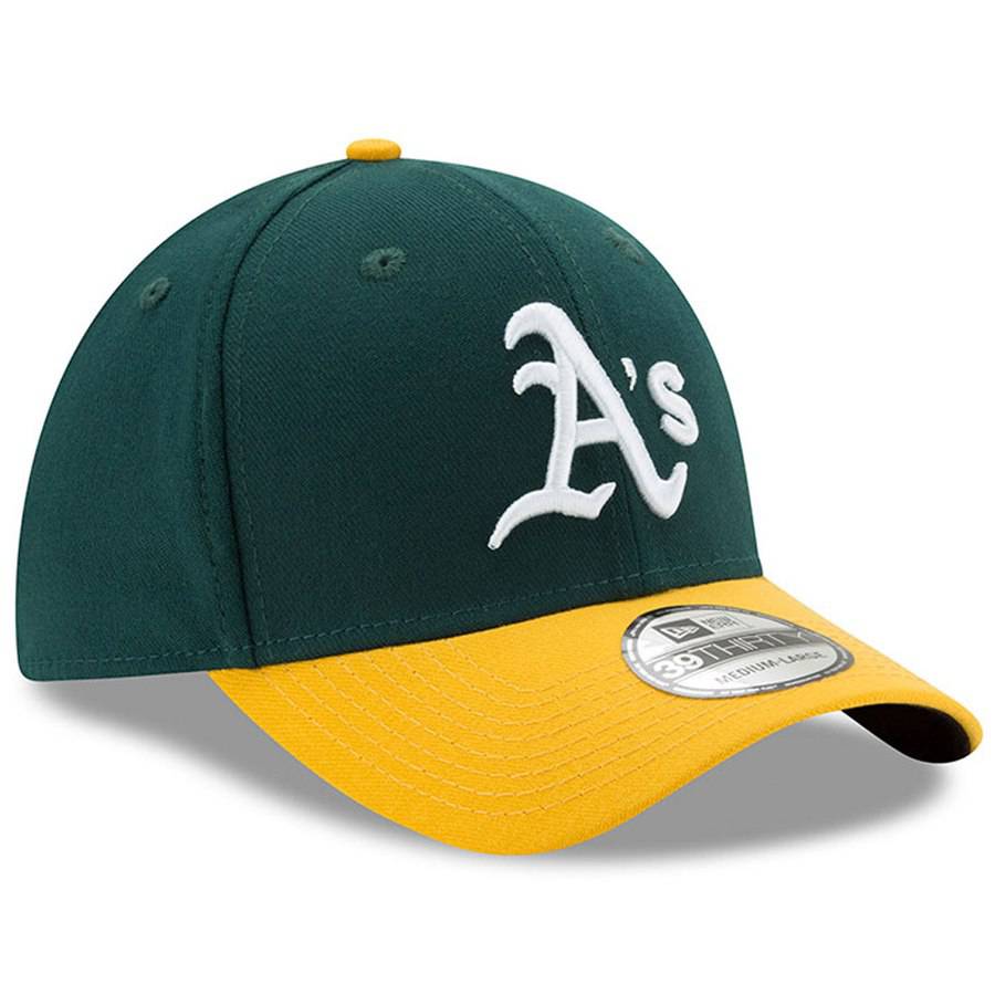 Men's Oakland Athletics New Era Green/Yellow MLB Team Classic 39THIRTY Flex Hat Official Team Hat Sports Fan Cap Official MLB Team Hat Baseball Fan Ca