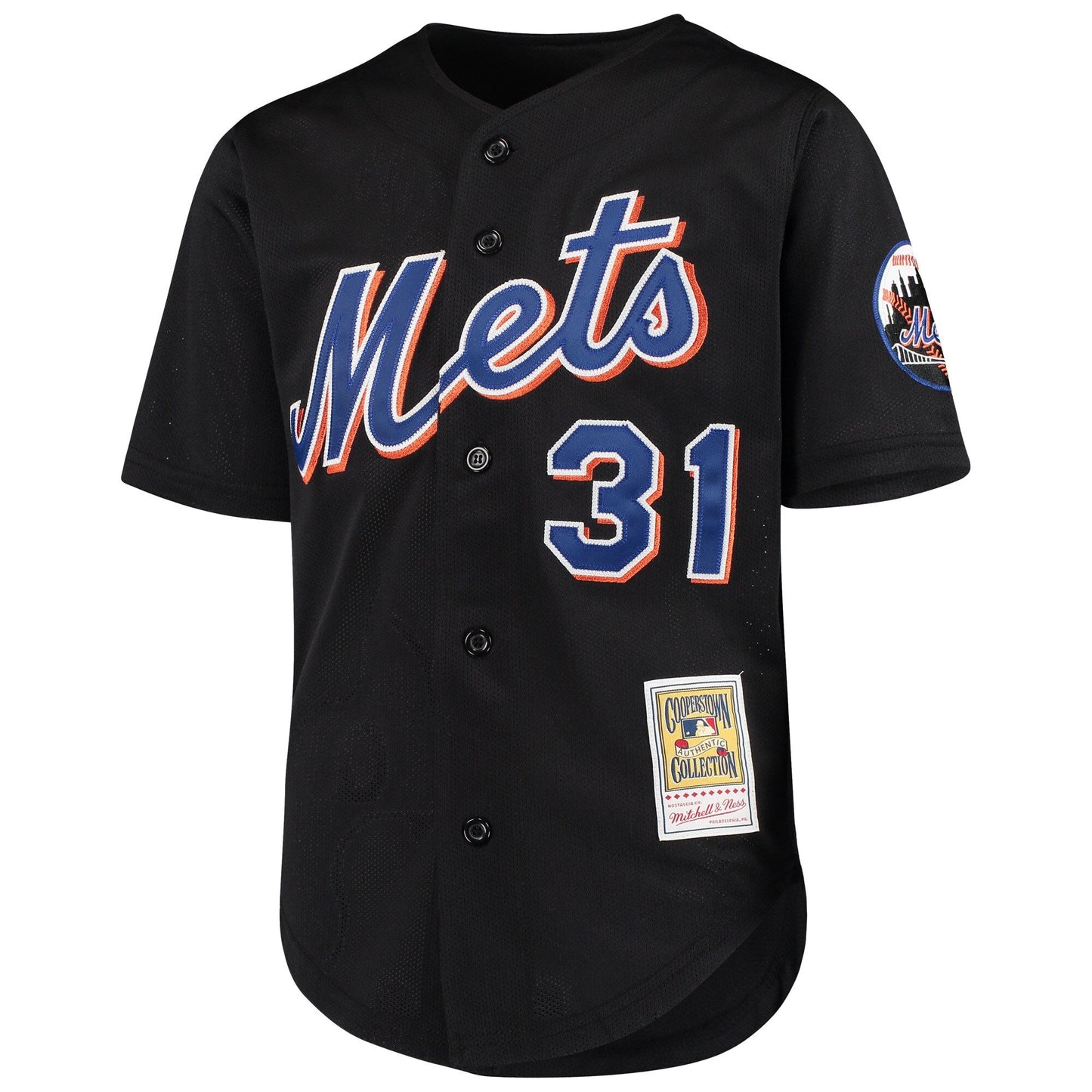 Youth New York Mets Mike Piazza Mitchell & Ness Black Cooperstown Collection Batting Practice Jersey Official Team Jersey Sports Fan Apparel Official