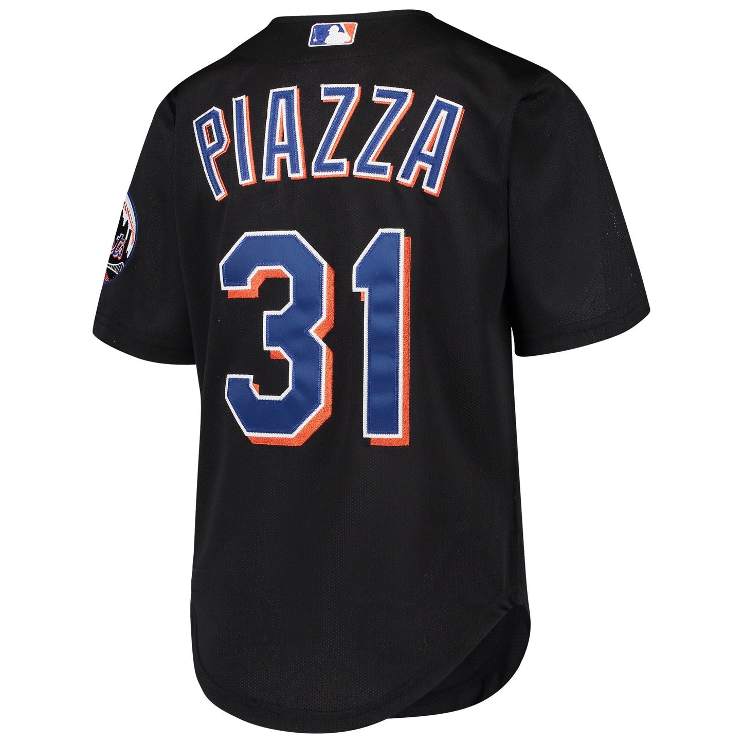 Youth New York Mets Mike Piazza Mitchell & Ness Black Cooperstown Collection Batting Practice Jersey Official Team Jersey Sports Fan Apparel Official