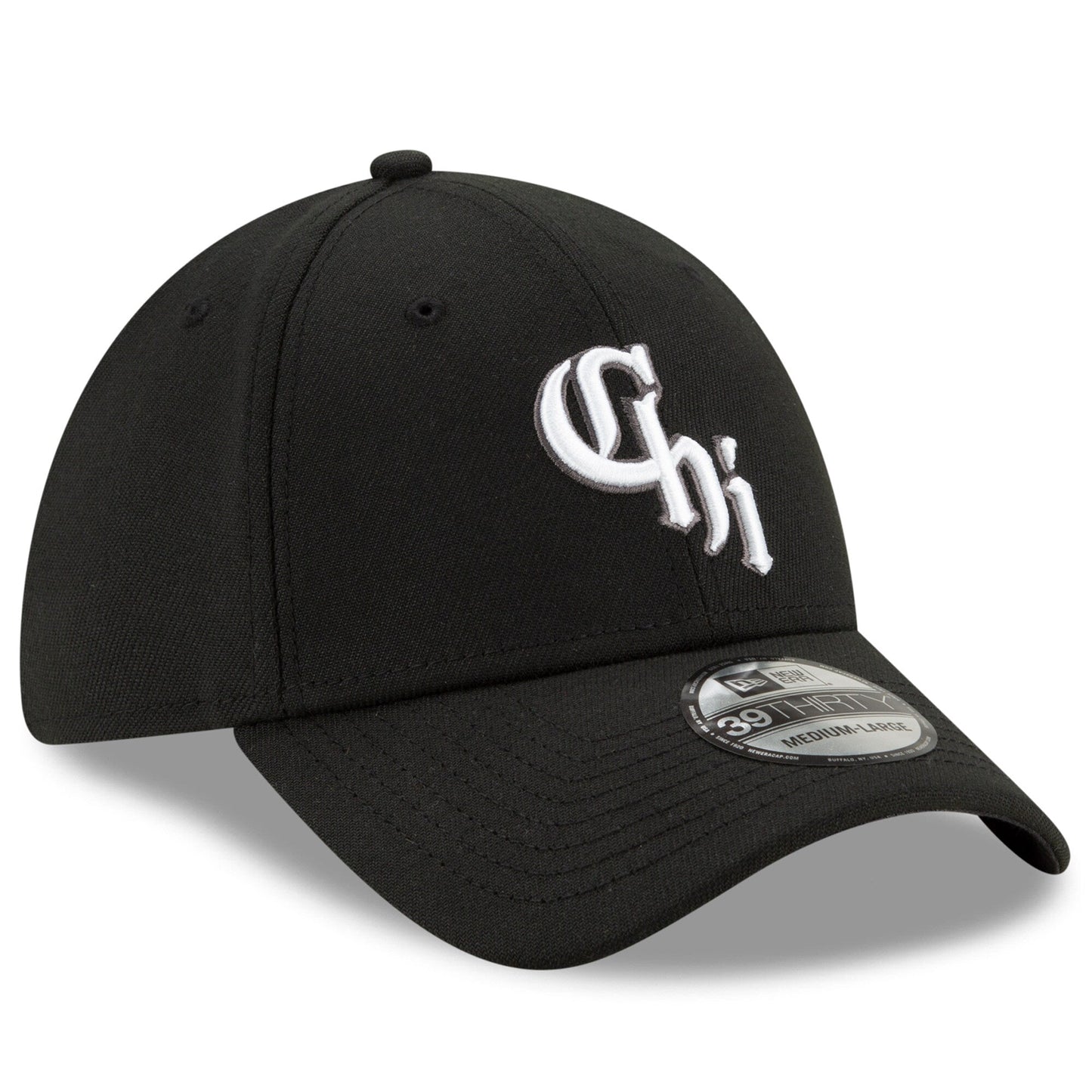 Men's Chicago White Sox New Era Black City Connect 39THIRTY Flex Hat Official Team Hat Sports Fan Cap Official MLB Team Hat Baseball Fan Cap