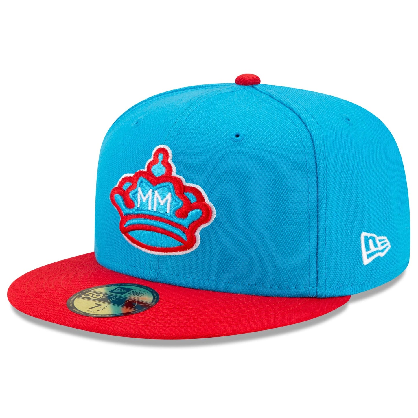 Men's Miami Marlins New Era Blue/Red 2021 City Connect 59FIFTY Fitted Hat Official Team Hat Sports Fan Cap Official MLB Team Hat Baseball Fan Cap
