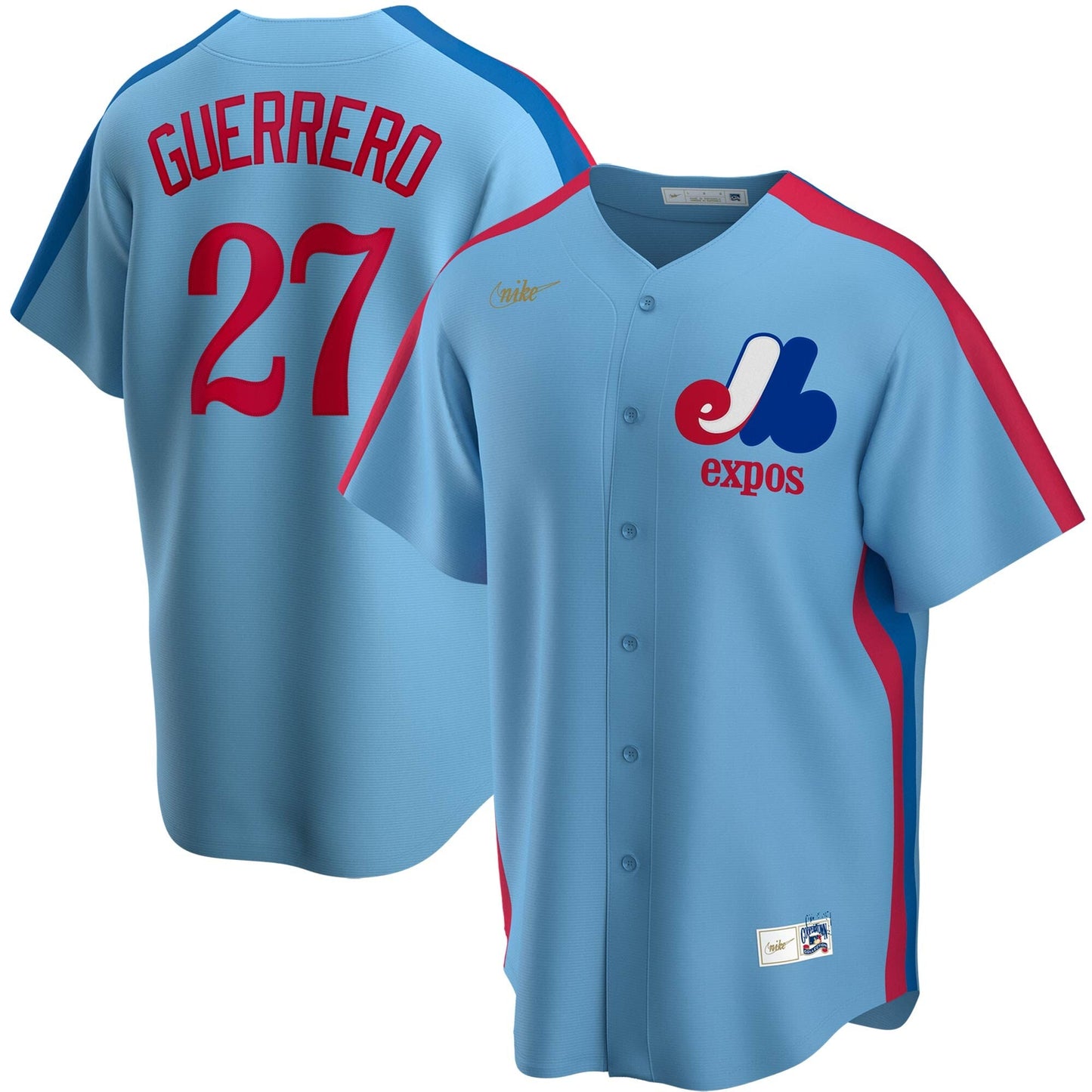 Men's Montreal Expos Vladimir Guerrero Nike Light Blue Road Cooperstown Collection Team Jersey Official Team Jersey Sports Fan Apparel Official MLB Te