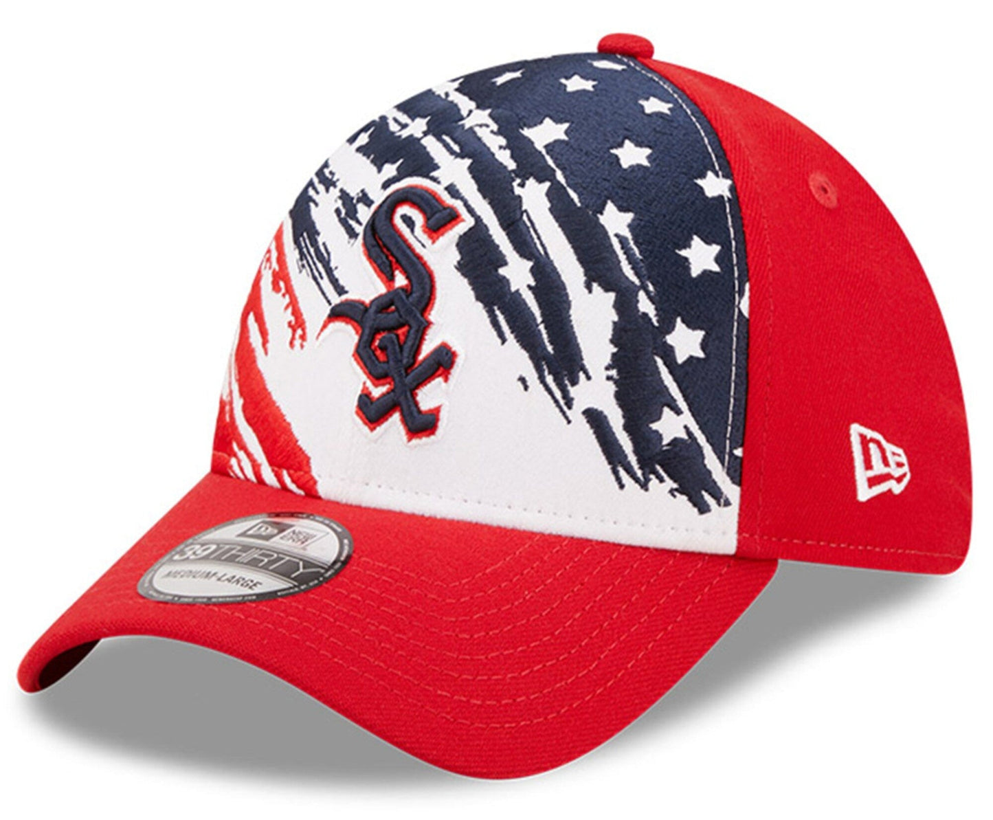 Men's Chicago White Sox New Era Red 2022 4th of July 39THIRTY Flex Hat Official Team Hat Sports Fan Cap Official MLB Team Hat Baseball Fan Cap