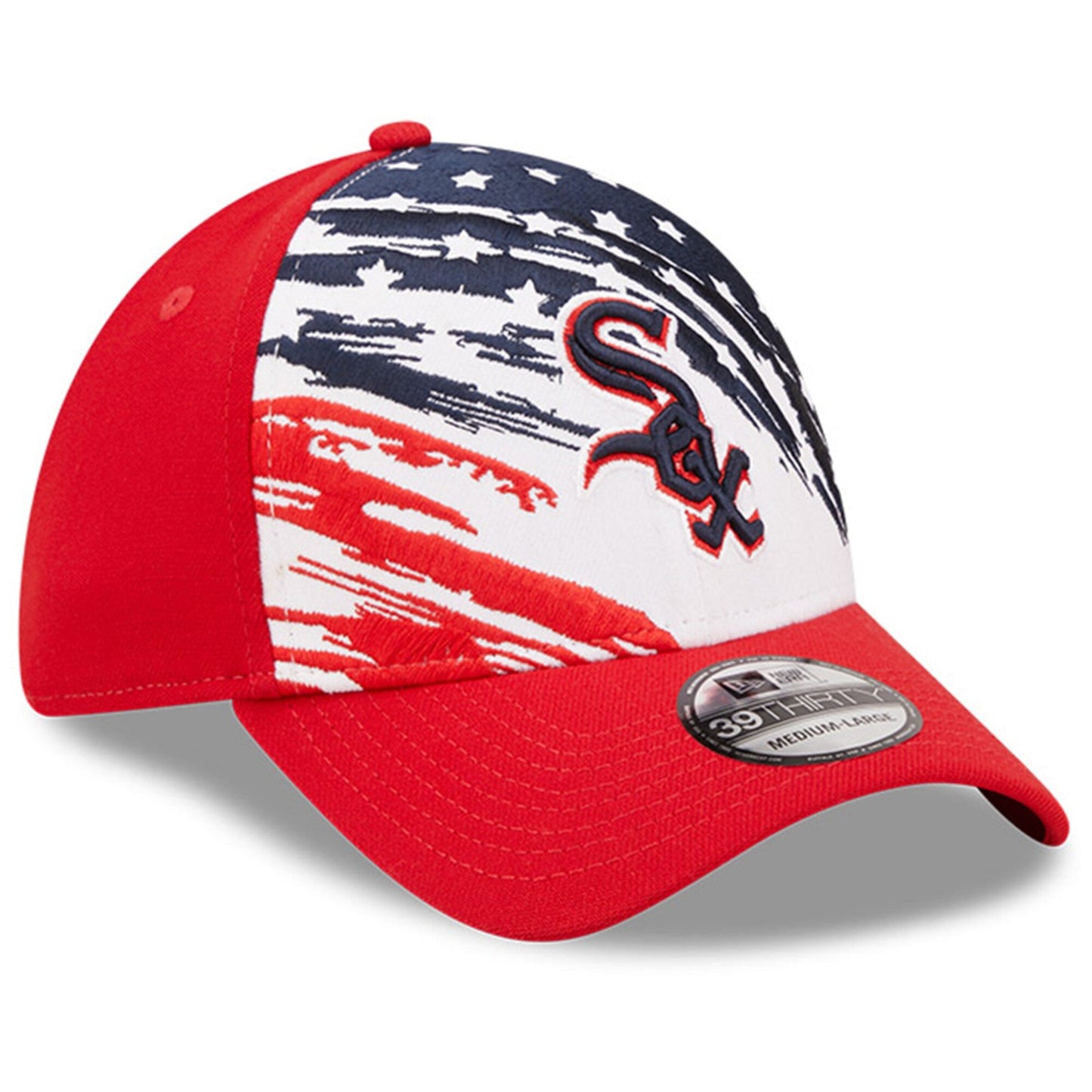 Men's Chicago White Sox New Era Red 2022 4th of July 39THIRTY Flex Hat Official Team Hat Sports Fan Cap Official MLB Team Hat Baseball Fan Cap