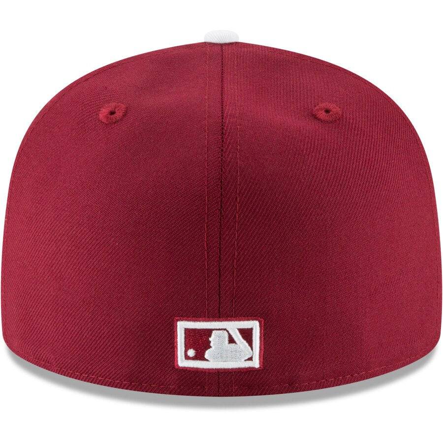 Men's Philadelphia Phillies New Era Maroon Cooperstown Collection Wool 59FIFTY Fitted Hat Official Team Hat Sports Fan Cap Official MLB Team Hat Baseb