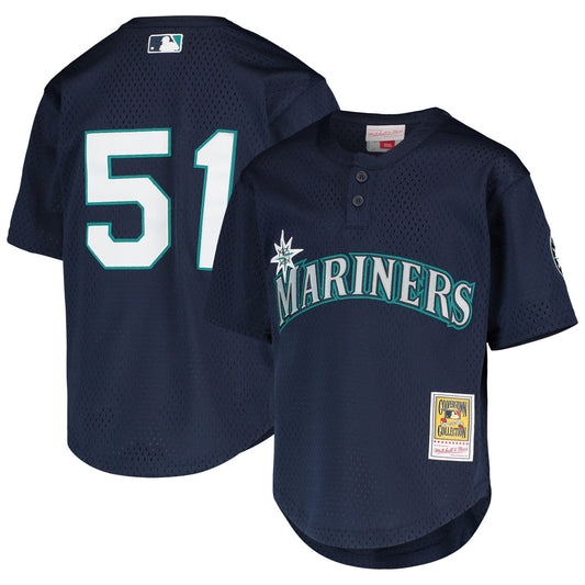 Ichiro Suzuki Seattle Mariners Mitchell & Ness Youth Cooperstown Collection Mesh Batting Practice Jersey - Navy Official Team Jersey Sports Fan Appare
