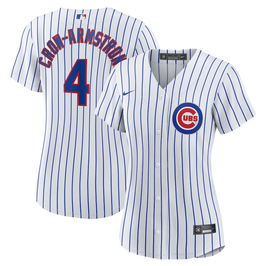 Women's Chicago Cubs Pete Crow-Armstrong Nike White Home Replica Player Jersey Official Team Jersey Sports Fan Apparel Official MLB Team Jersey Baseba