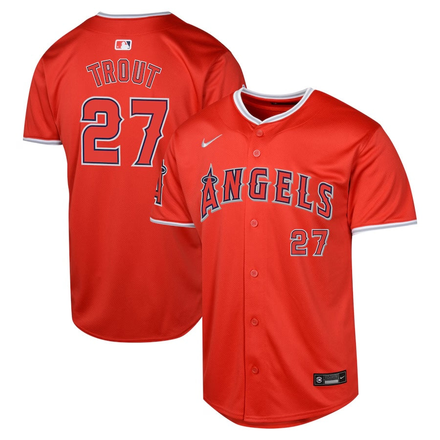 NIKE Youth Mike Trout Los Angeles Angels Red Alternate Limited Jersey Official Team Jersey Sports Fan Apparel Official MLB Team Jersey Baseball Fan Ap